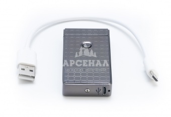 Зажигалка дуговая импульсная (USB), темное серебро